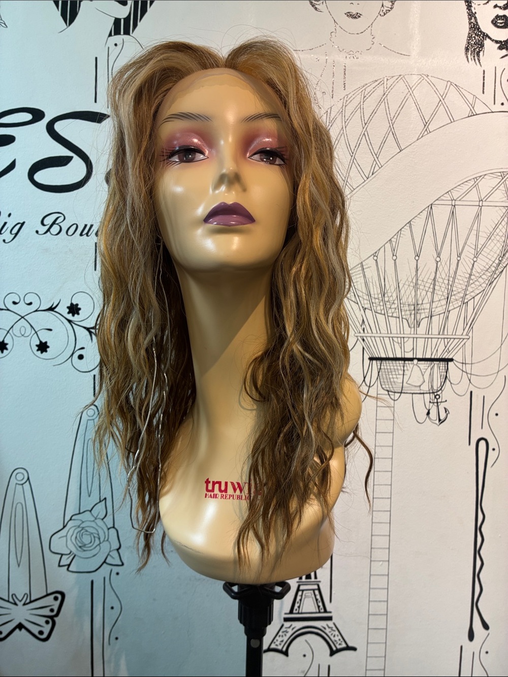 14 inch blonde wavy Lace Front Wig